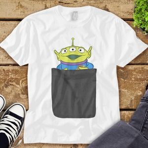 Disney Toy Story Alien Faux Pocket Graphic Unisex Adult T-shirt Kid Shirt